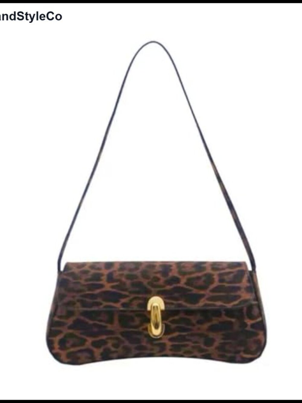 Leopard Print Wristlet Clutch Faux Leather Handbag Ladies Chic Shoulder Purse